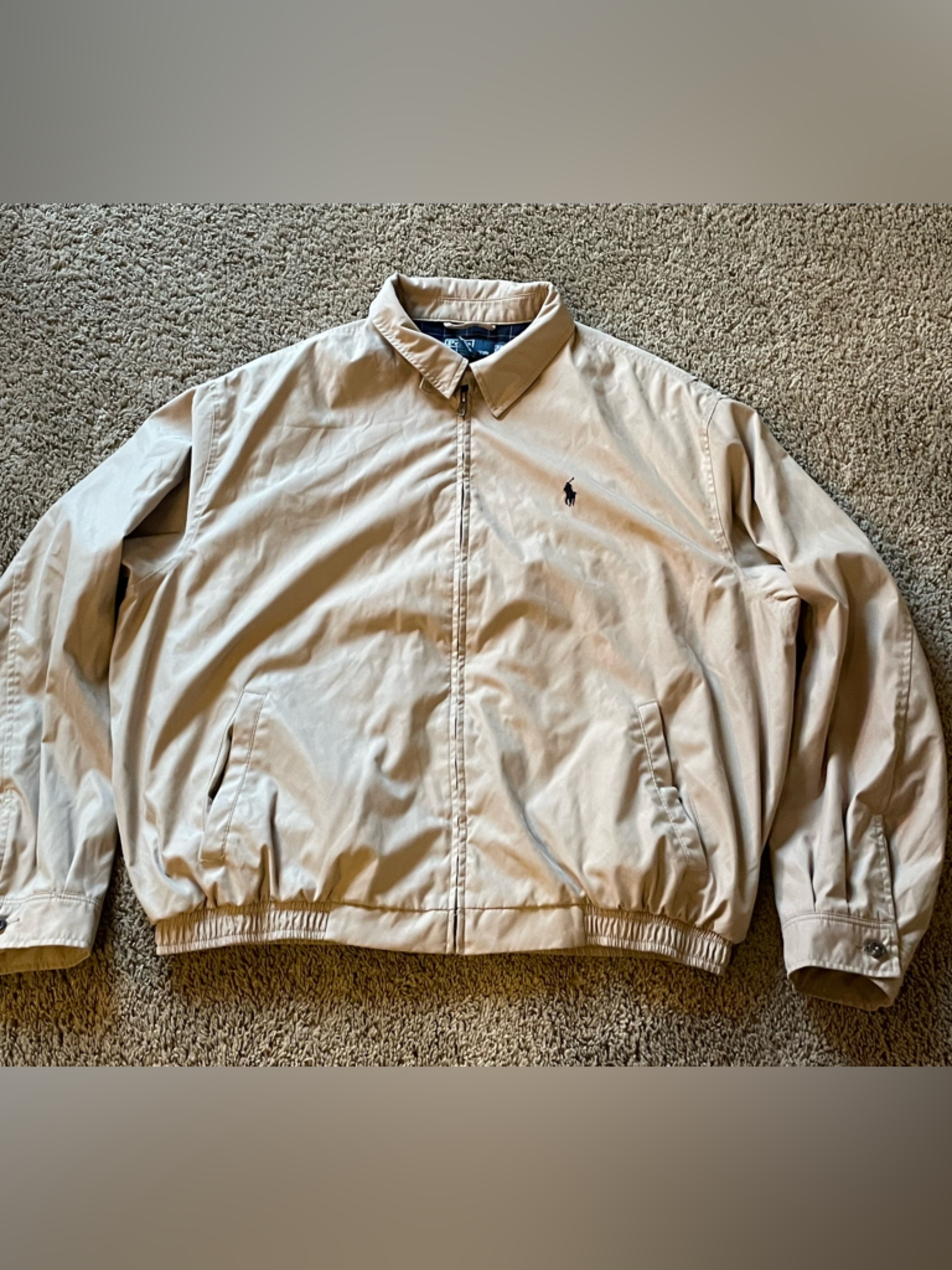 Polo Ralph Lauren Bi-Swing Harrington Jacket Khaki Size Xxl Preppy